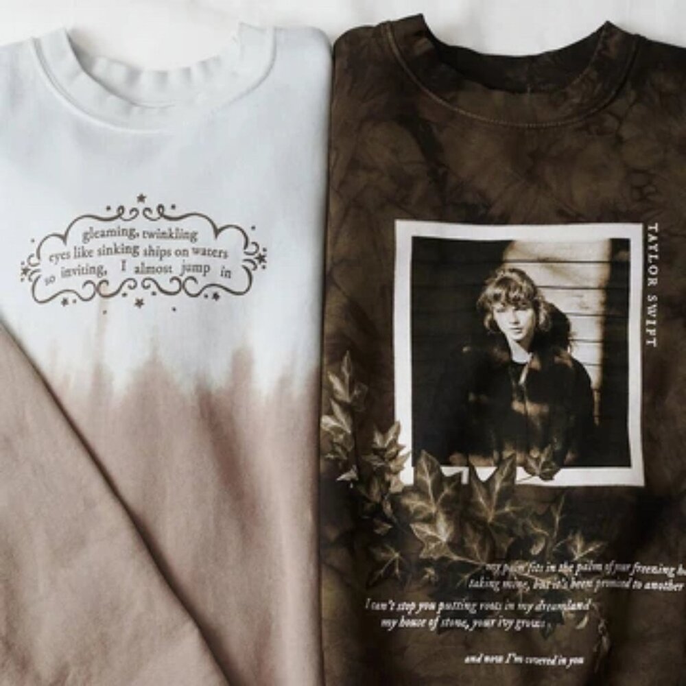 Taylor Swift “Gleaming, Twinkling” Gold Rush Crewneck Sweatshirt Evermore - Picture 5 of 7